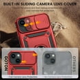 thumbnail image 3 of for iPhone 15 Plus Case with Screen Protector - Slide Camera Cover Protective Phone Case with Ring Stand, Heavy Duty Shockproof Rugged Bumper for iPhone 15 Plus Accessories Red, 3 of 15