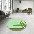 thumbnail image 4 of Ahgly Company Machine Washable Indoor Rectangle Transitional Green Area Rugs, 5' x 8', 4 of 7