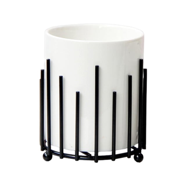 Soporte sencillo para brochas de maquillaje Yinane Organizador de escritorio Negro