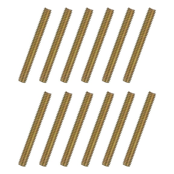 Uxcell 12pcs packs Fully Threaded Rods 5/16x2-1/2" for Mounting Assembly Fastening, Colorful Zinc