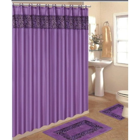 4 Piece Bath Rug Set 3 Piece Purple Zebra Bathroom Rugs With