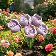 thumbnail image 5 of Tulip Shape Bird Bath Decorative Outdoor Garden Pollinator Water Station, Floral Bird Drinking Basin for Backyard Patio Balcony, 5 of 6