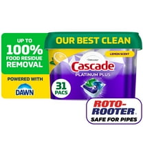 Cascade Platinum Plus Dishwasher Pods, Lemon, 31 Count