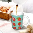 thumbnail image 3 of Yiaed Hand Drawn Strawberry Print Ceramics Coffee,Large Handle Design,Extra Large Tea and Coffee Cup for Office and Home Mugs, 3 of 6