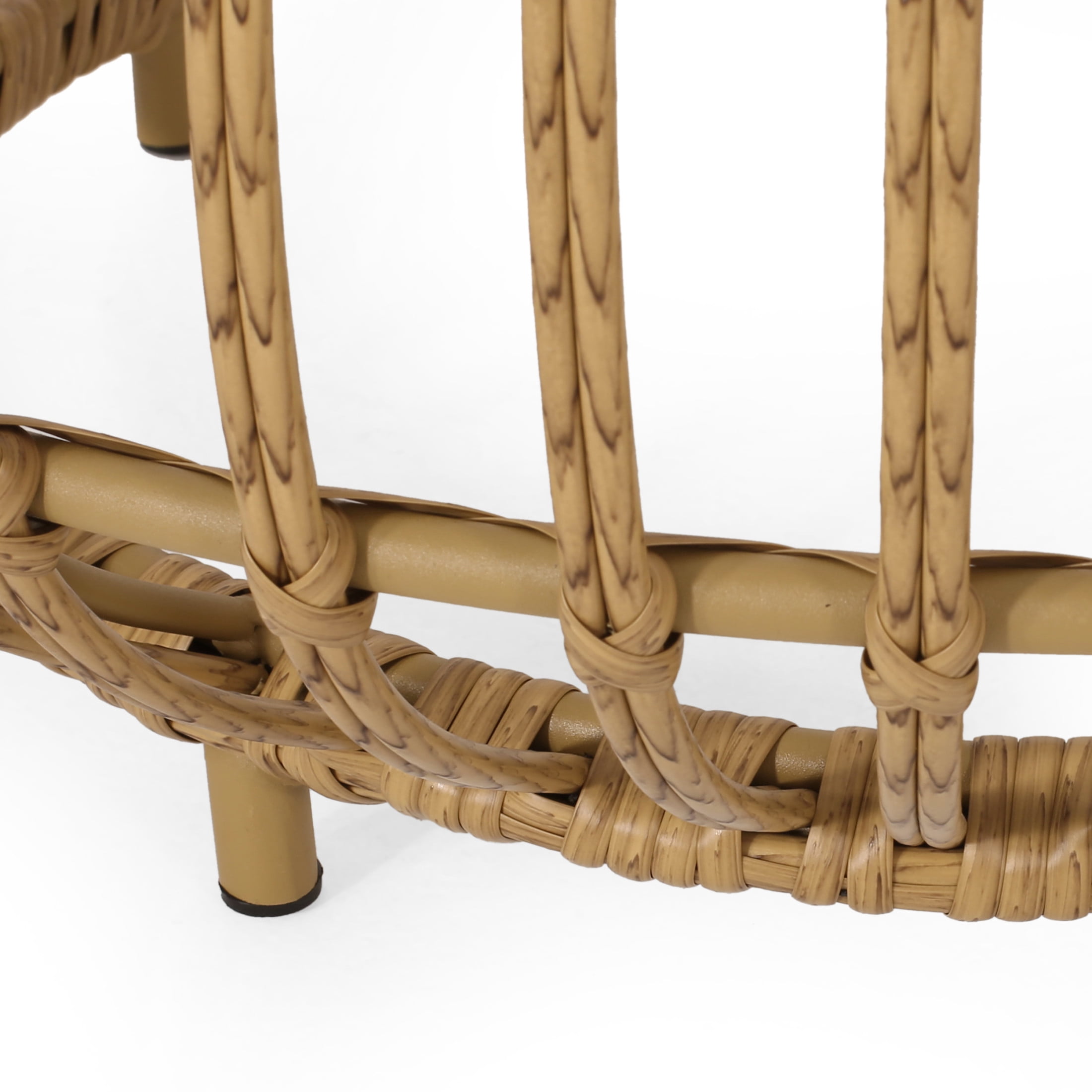 Lunsford Outdoor Wicker Coffee Table, Light Brown