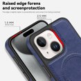thumbnail image 5 of Magnetic for iPhone 14 Plus Premium PU Leather Case,Built-in Invisible Stand [Compatible with Magsafe] Protective Slim Kickstand Phone Cover Compatible with iPhone 14 Plus, Blue, 5 of 10