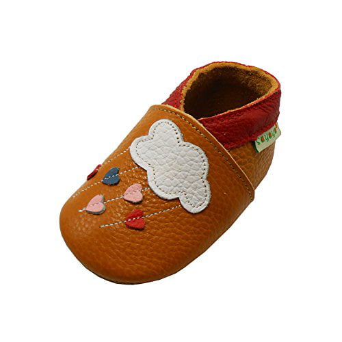 SAYOYO Baby Beetle Soft Sole Leather Infant Toddler Prewalker Shoes 