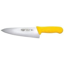 Winco KWP-80Y, 8" Stl High Carbon Steel Chef's Knife with Yellow Polypropylene Handle, Professional Cook's Knife