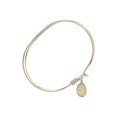 thumbnail image 2 of 7 inch Oval Eye Hook Bangle Bracelet w/ St. Gabriel the Archangel in Gold-Filled, 2 of 3