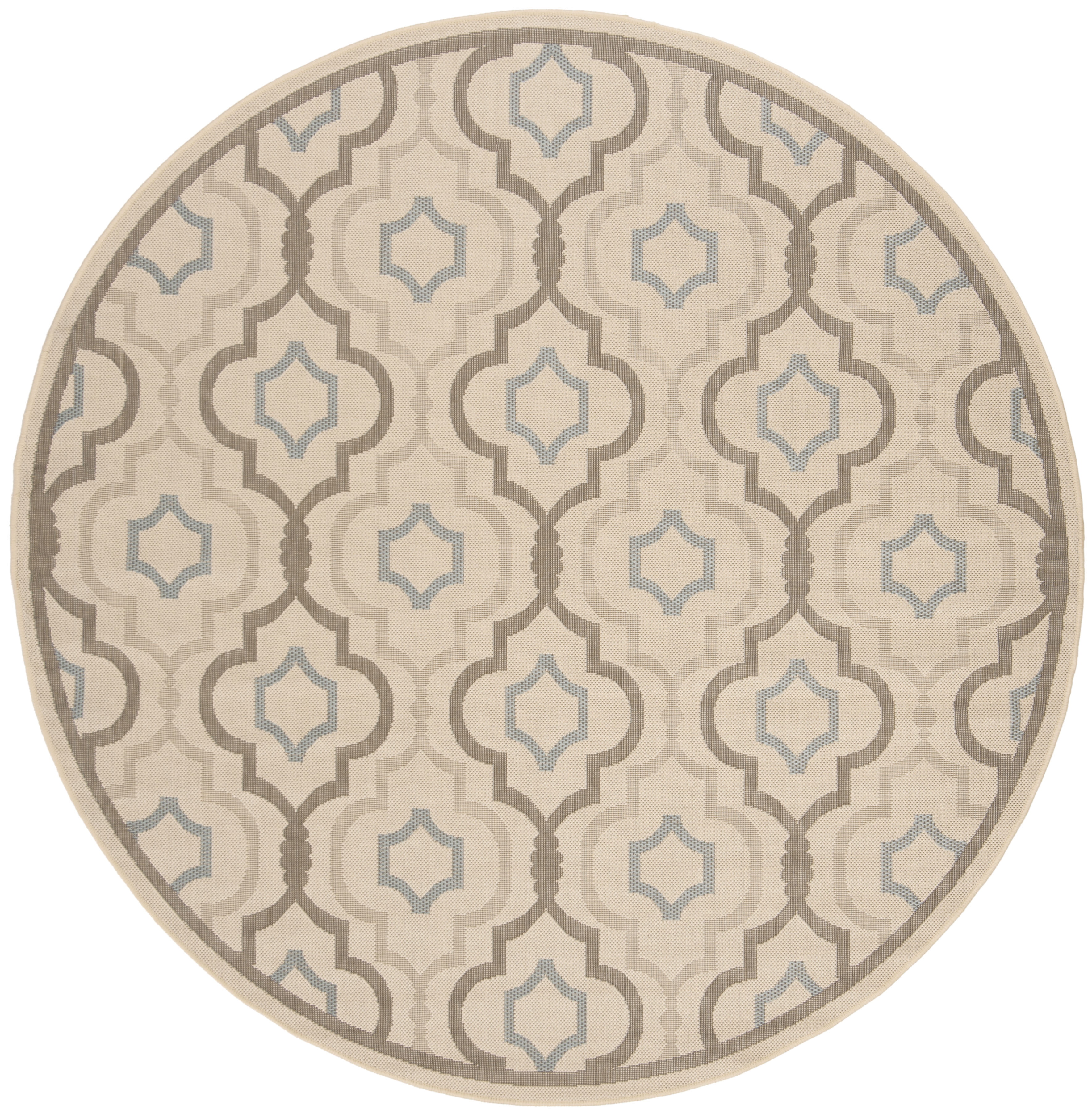 Safavieh Courtyard Bayon Geometric Indoor/Outdoor Area Rug, Beige/Dark Beige, 6'7" x 6'7" Round