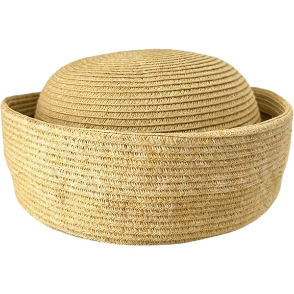 Vjnyvs Straw Medicine Pillbox Hat Woven Medicine Pillbox Hat for Women Designer Retro Berets Chapeu Wedding Fedoras Cap