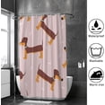 thumbnail image 4 of Coolnut Bath Shower Curtain Liners 72"x72", Pink Dachshund Dog Polyester Waterproof with 12 Curtain Hooks Bathroom Accessories Decoration, 4 of 6