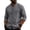 Gray, variant on Mens Long Sleeve Shirt Button Down Loose Fit Vintage Shirts Collarless High Elastic Tops Henley Shirt Black S