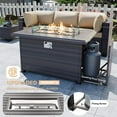 thumbnail image 3 of Gotland Outdoor Patio Furniture Set 10-Piece with Propane Fire Pit Table, Sand, 3 of 7