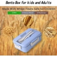 thumbnail image 5 of 4 FT White Caja Bento para Adultos/niños - Fiambrera Bento De 1200 Ml con 3 Compartimentos, Fiambrera De Paja De Trigo Ecológica Recipiente para Almuerzo A Prueba De Fugas con Cu, 5 of 5
