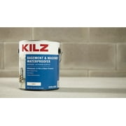 KILZ Basement & Masonry Waterproofing Interior/Exterior Paint, Flat White, 1 Gallon