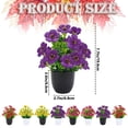 thumbnail image 5 of Artificial Flower Plant,Fake Flowers,Artificial Small Potted Plants & Violet Plastic Potted Flowers for Home Living Room Table Decoration,Black, 5 of 8