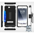 thumbnail image 2 of BLACK/BLACK TRI-SHIELD RUGGED CASE with KICKSTAND and CREDIT CARD WALLET SLOT + BELT CLIP HOLSTER + LANYARD STRAP FOR APPLE iPHONE 7/8 PLUS +, 2 of 7