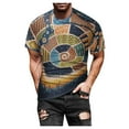 thumbnail image 2 of T-Shirts pour Hommes Aqestyerly Mode de Rue Décontractée Design Intéressant Imprimé Col Rond Manches Courtes, 2 of 6
