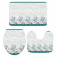 thumbnail image 2 of Seahorse Coral Shell Bathroom Rugs Set Starfish Ocean Wave Non Slip Absorbent Soft Bath Mats 3 Piece Set with Bathroom Rug, U-Shaped Floor Mat, Toilet Seat Cover Large Size, 2 of 9