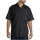 Dickies Mens FLEX Relaxed Fit Short Sleeve Twill Work Shirt, XL, Black - image 1 of 2