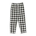 thumbnail image 4 of Xecao Houndstooth Black And White Women's Straight Lounge Pajama Pants: The Epitome of Relaxed Sleepwear, 4 of 9