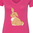 thumbnail image 4 of Inktastic Easter Cute Floppy Ear Brown Bunny Women's V-Neck T-Shirt, 4 of 5