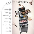 thumbnail image 2 of Stagiant Maleta con ruedas para maquillaje, carrito de almacenamiento grande para cosméticos, 4 en 1, carrito de gran capacidad, estuche de viaje para maquillaje con llave, ruedas giratorias, estuche, 2 of 5
