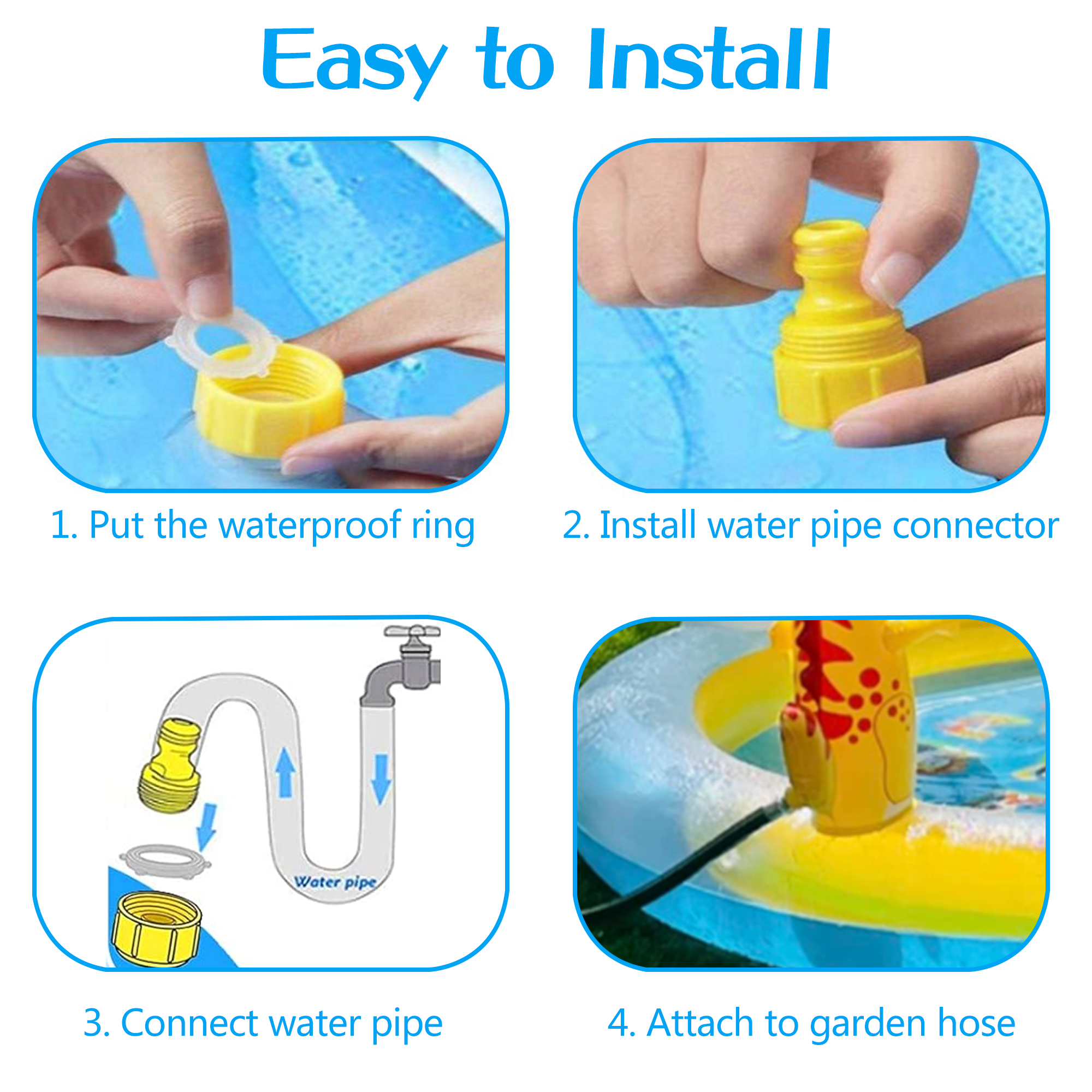 Richgv Splash Pad Sprinkler Play Mat with Slide, 78.7'' Inflatable Sprinkle Mat Outdoor Water Dinosaur Toys Pool Summer Toys Backyard Water Mat
