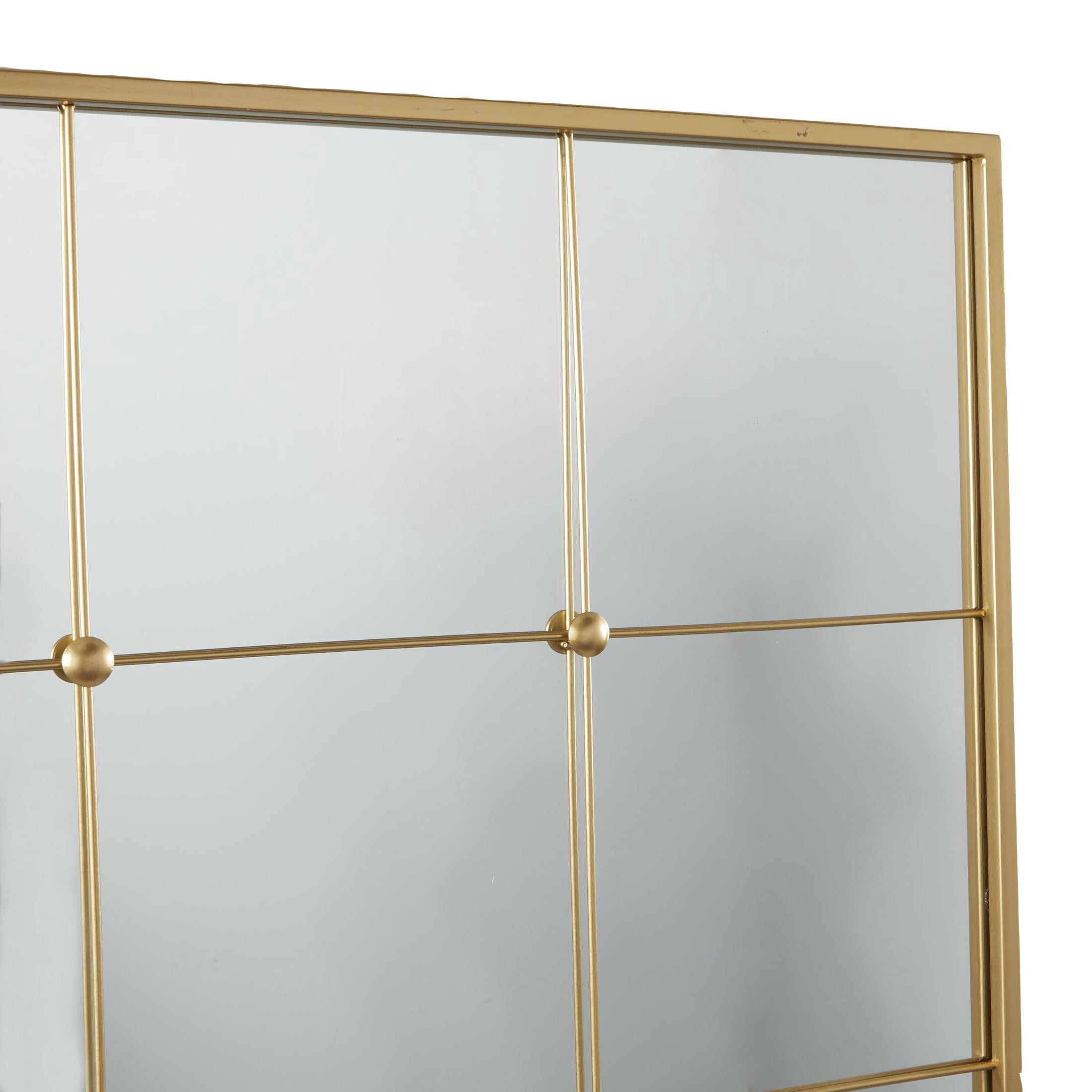 CosmoLiving by Cosmopolitan 36" x 36" Gold Window Pane Inspired Wall Mirror