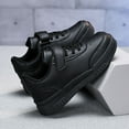 thumbnail image 4 of Xudanell Boys Shoes Leather Solid Color Board Shoes Small White Shoes Small Black Shoes Boys Sneakers Black, 4 of 8