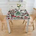 thumbnail image 3 of BANET ChristmasTablecloth, Merry Christmas Words Ceremony Theme Design Borders, Circle Table Cloth Cover for Dining Room Kitchen Decoration, 3 of 7