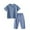 Z05 Navy, variant on Mifsaly Toddler Kids Ribbed Knit Pajamas Sets Short Sleeve Crewneck Tops And Sleeping Pants Girls Boys Soft Comfort Breathable Cotton Sleepwear