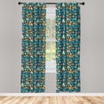thumbnail image 2 of Ambesonne Festival 4-Panel Curtains, Thai Songkran Carnival, 56"x63", Dark Sky Blue Multicolor, 2 of 4