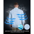 thumbnail image 2 of 33,000ft Men's Long Sleeve Sun Protection Shirt UPF 50+ UV Quick Dry Cooling Fishing Shirts for Travel Safari Camping Hiking Light Blue, 2 of 8