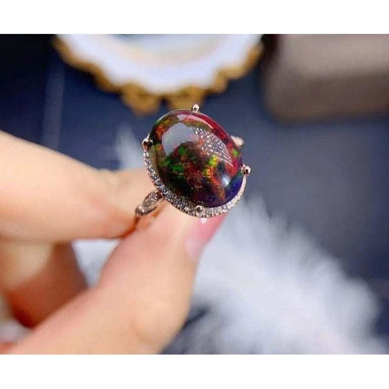 Genuine Ethiopian Fire Opal Pendant Necklace – 925 Sterling Silver, October Birthstone, Gift For Women