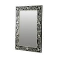 thumbnail image 2 of RUDRAKSHA CORPORATION Traditional Rectangle Bone Inlay Mirror, Black and Ivory Frame with Detailed Floral & Leaf Pattern, Elegant Wall Decor, 2 of 4