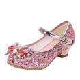 thumbnail image 2 of Kayannuo Girls Shoes Beginner Heels with Ankle Support Strap - 1.5 Block Heel Party Shoes for Tween Girls (Sparkling Sequined Design), 2 of 6