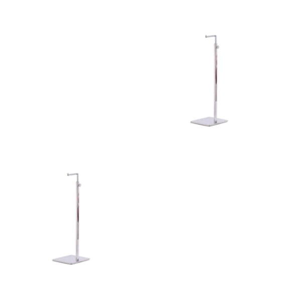Advancent Estante de exhibición de bolso de acero inoxidable ajustable individual Plata brillante 2piezas