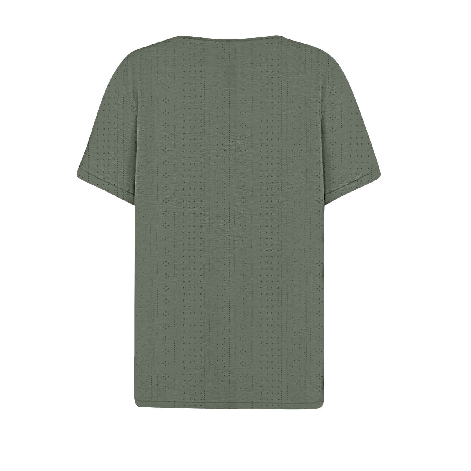 Tyiszil V-Neck Women's Tops Pullover Solid Short Sleeve T-Shirts Women's Shirt