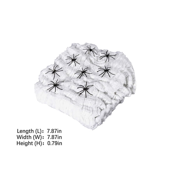 Floleo Halloween Cotton Web & House Ornament Props, Stretchable Elastic Silk Decor for Haunted House Party, Spooky Scene Setting Kit Indoor Outdoor
