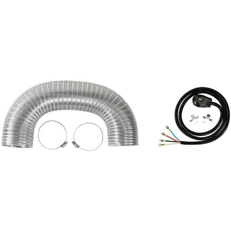 Black Duct - Certified Appliance Accessories 77007 Dryer Duct Kit with 4-Wire 30-Amp 6ft Cord