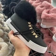 thumbnail image 6 of Lace-up Boots Cute Thick Sole Heighten Non Slip Snow Shoes Fall Winter Keep Warm Plush Lined Furry Ankle Boots Outdoor Walking Flat Shoes, 6 of 9