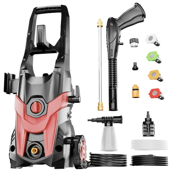 FOTING Electric Pressure Washer 4300 PSI 2.8 GPM,23ft Hose 35ft Power Cord,Upgraded Power Washer with 6ft Inlet, 4 Nozzle and Detergent Tank for Cars, Fences, Patio
