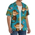 thumbnail image 2 of Fotbe Monkeys Swinging from Palms Print Short Sleeve Button Down Shirts for Men Casual Summer Beach Wrinkle Free Shirt-4X-Large, 2 of 5