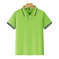 thumbnail image 5 of Unisex Solid Color Short Sleeve Polo Shirt with Contrast Trim, Comfortable Shirt for Boys & Girls, School & Daily Activities, 3-12 Years Green 11-12 Years, 5 of 6