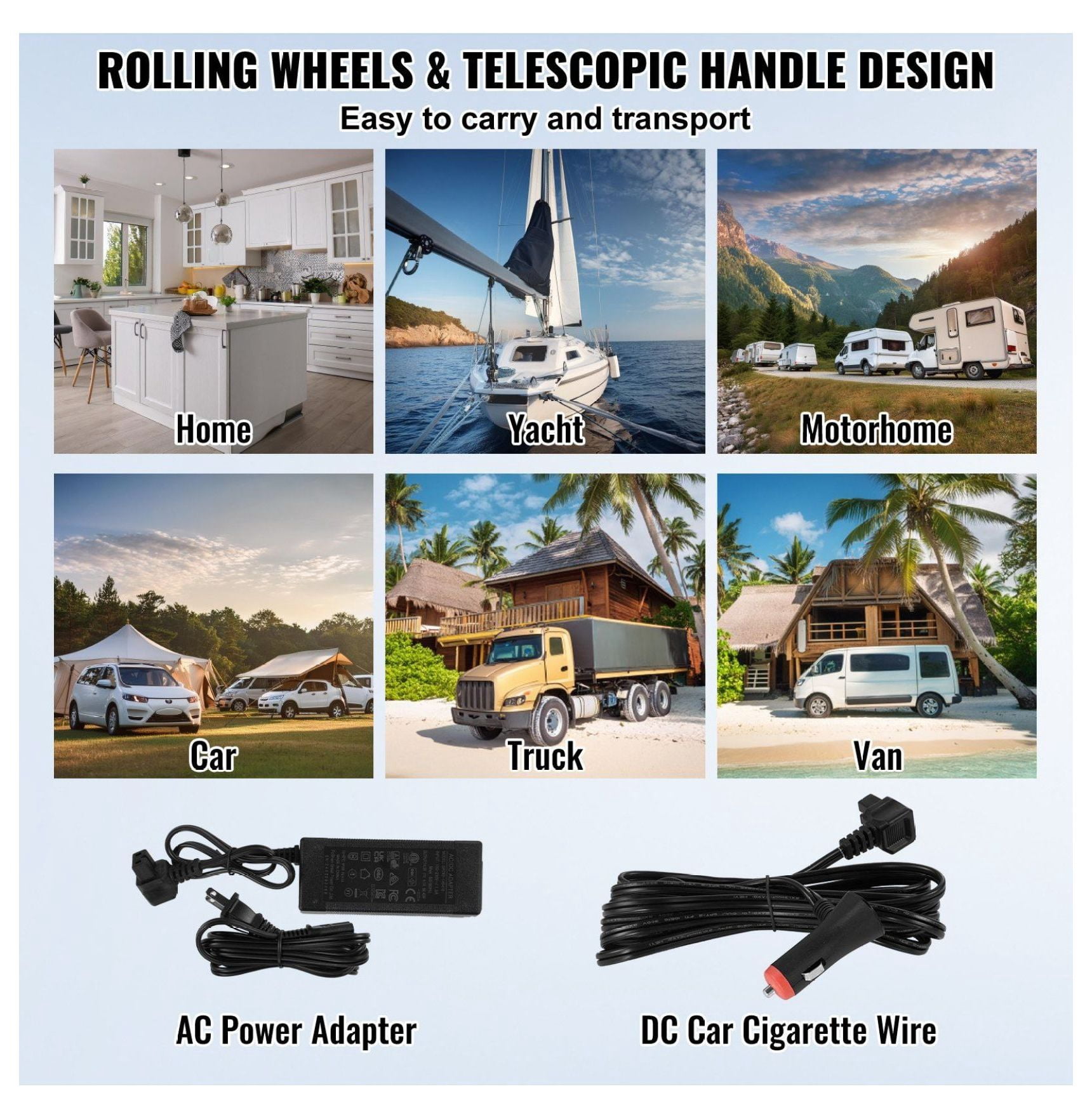 Portable Car Refrigerator Freezer Compressor 58 L Dual Zone for Home Car