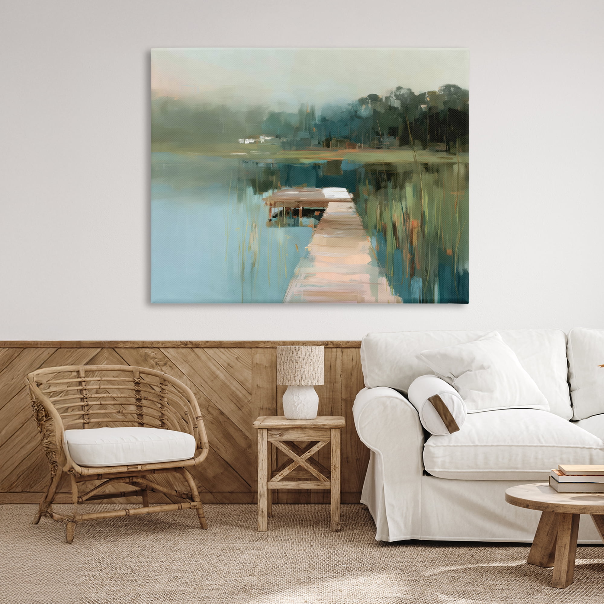 Stupell Industries Marsh Pier Abstraction Canvas Wall Art, design by Kim Curinga