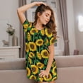 thumbnail image 3 of Bingfone Sunflower 1 Nightgowns for Women Sleep Shirts Short Sleeve Nightshirt Pullover Nightdress Soft Sleepwear, 3 of 6
