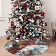 thumbnail image 5 of Sikiie Red Train Hot Air Balloon 30-48 inches {designName} Print Christmas Tree Skirt Snowman Xmas Tree Skirt with Edge Christmas Decorations for Holiday Party36", 5 of 7
